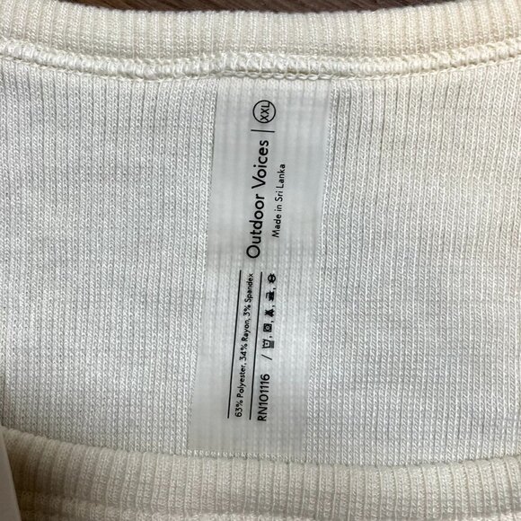 Outdoor Voices NWT Cozy Rib Tank Milky Stone Size XXL - Picture 4 of 6